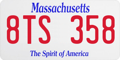MA license plate 8TS358