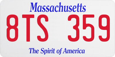 MA license plate 8TS359