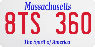 MA license plate 8TS360