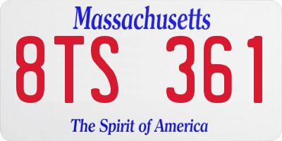 MA license plate 8TS361