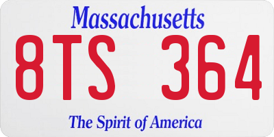 MA license plate 8TS364