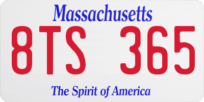 MA license plate 8TS365