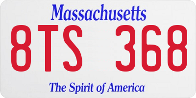 MA license plate 8TS368