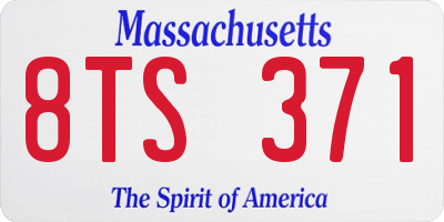 MA license plate 8TS371