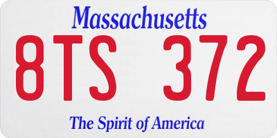 MA license plate 8TS372