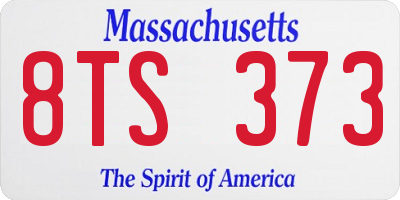 MA license plate 8TS373