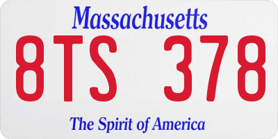 MA license plate 8TS378