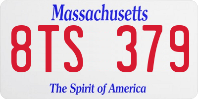 MA license plate 8TS379