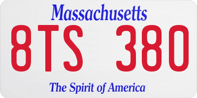 MA license plate 8TS380