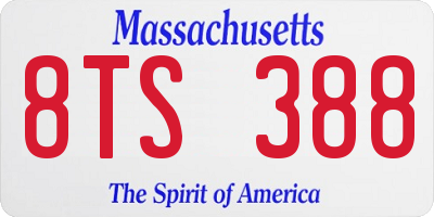 MA license plate 8TS388