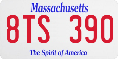 MA license plate 8TS390