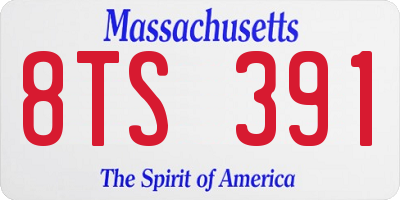 MA license plate 8TS391