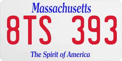 MA license plate 8TS393