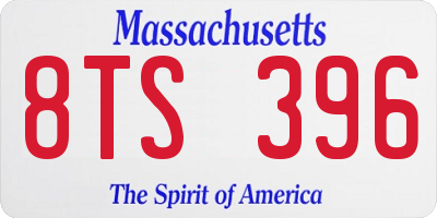 MA license plate 8TS396