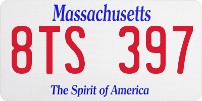 MA license plate 8TS397