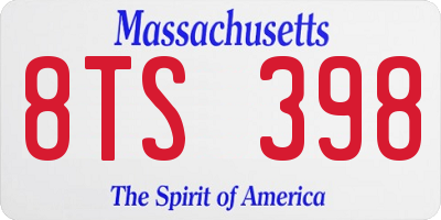 MA license plate 8TS398