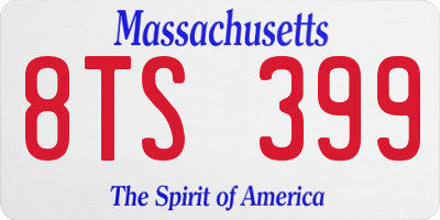 MA license plate 8TS399