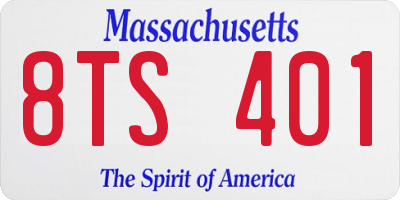 MA license plate 8TS401