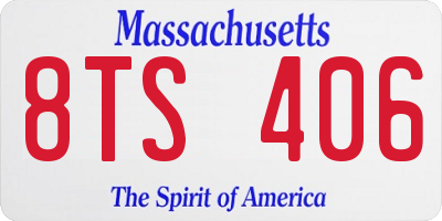 MA license plate 8TS406