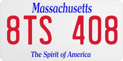 MA license plate 8TS408