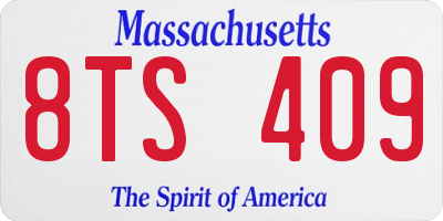 MA license plate 8TS409