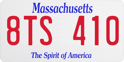 MA license plate 8TS410