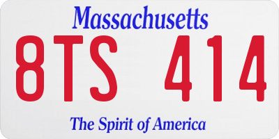 MA license plate 8TS414