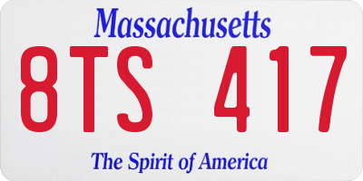 MA license plate 8TS417