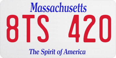 MA license plate 8TS420