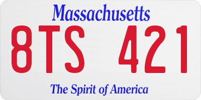 MA license plate 8TS421