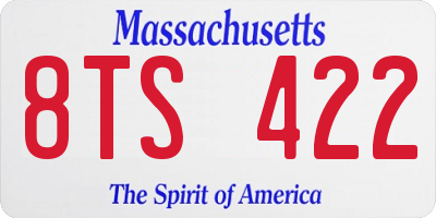 MA license plate 8TS422