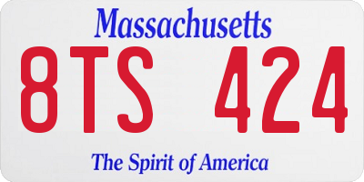 MA license plate 8TS424