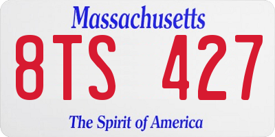 MA license plate 8TS427