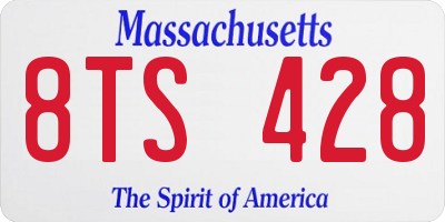 MA license plate 8TS428