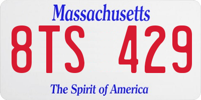 MA license plate 8TS429