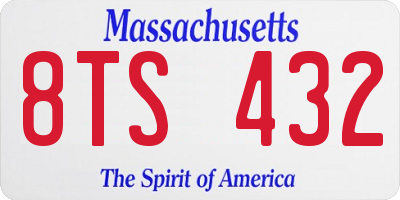 MA license plate 8TS432