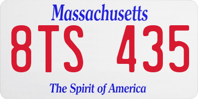 MA license plate 8TS435
