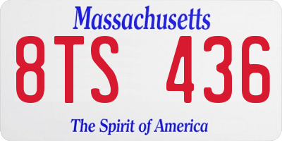 MA license plate 8TS436