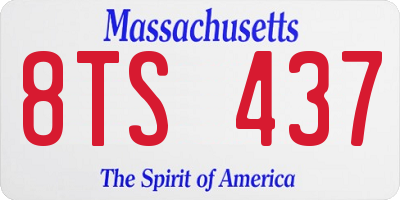 MA license plate 8TS437