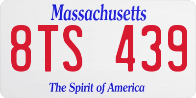 MA license plate 8TS439