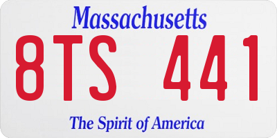 MA license plate 8TS441