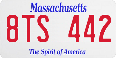 MA license plate 8TS442