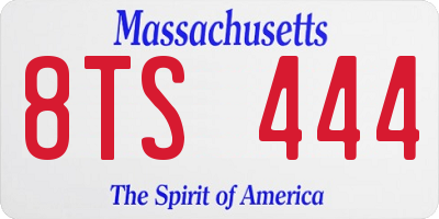 MA license plate 8TS444