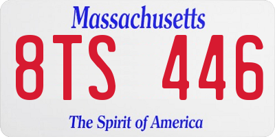 MA license plate 8TS446