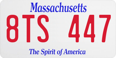 MA license plate 8TS447