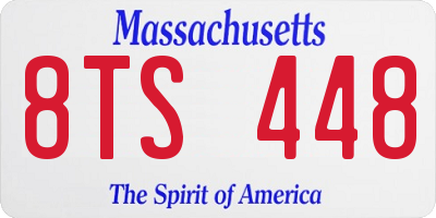 MA license plate 8TS448
