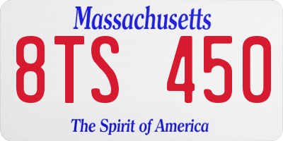 MA license plate 8TS450