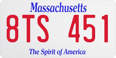 MA license plate 8TS451