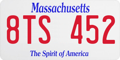 MA license plate 8TS452