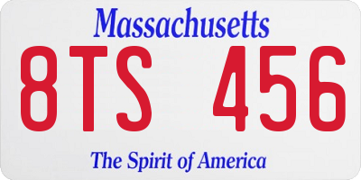 MA license plate 8TS456